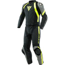 Macacão Dainese Avro 4 Div 2 Peças - Preto/Cinza/Amarelo Fluor