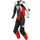 Macacão Dainese Pro Laguna Seca 5 Perfurado 1 Peça - Preto/Branco/Vermelho