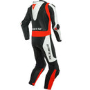 Macacão Dainese Pro Laguna Seca 5 Perfurado 1 Peça - Preto/Branco/Vermelho
