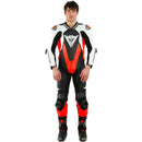 Macacão Dainese Pro Laguna Seca 5 Perfurado 1 Peça - Preto/Branco/Vermelho