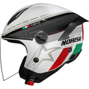Capacete Norisk Neo Grand Prix Italy (Aberto) Preto/Branco Brilho