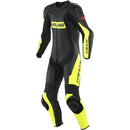 Macacão Dainese Pro VR46 Tavullia Perfurado 1 Peça - Preto/Amarelo Fluorescente (Valentino Rossi)