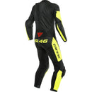 Macacão Dainese Pro VR46 Tavullia Perfurado 1 Peça - Preto/Amarelo Fluorescente (Valentino Rossi)