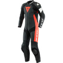 Macacão Dainese Tosa Perfurado 1 Peça - Preto/Branco/Vermelho Fluorescente