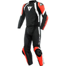Macacão Dainese Avro 4 Div 2 Peças - Preto/Branco/Vermelho Fluor