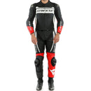 Macacão Dainese Div Mistel 2 Peças - Preto/Branco/Vermelho Fosco