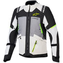 Jaqueta Alpinestars Andes V4 Drystar - Cinza Escura/Branca Gelo/Amarela Fluor (Impermeável)