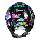 Capacete Norisk Orion Sv Free Preto Roxo Com Oculos Interno