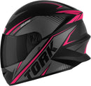 Capacete Moto R8 Fechado Viseira Fumê, Preto/Rosa