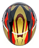 Capacete Fw3 X Open Up Fox Dourado C/ Vermelho