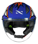 Capacete Norisk Neo Hyena Azul Laranja Brilhante