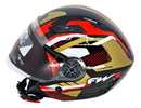 Capacete Fw3 X Open Up Fox Dourado C/ Vermelho