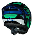 Capacete Norisk Flow Pulse Verde e Azul