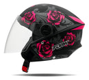 Capacete Aberto Pro Tork New Three Flowers Matte Feminino