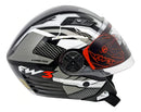 Capacete para moto FW3 X Open UP Fox Integral X OPEN grafite brilhante tamanho