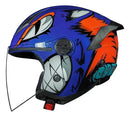 Capacete Norisk Neo Hyena Azul Laranja Brilhante